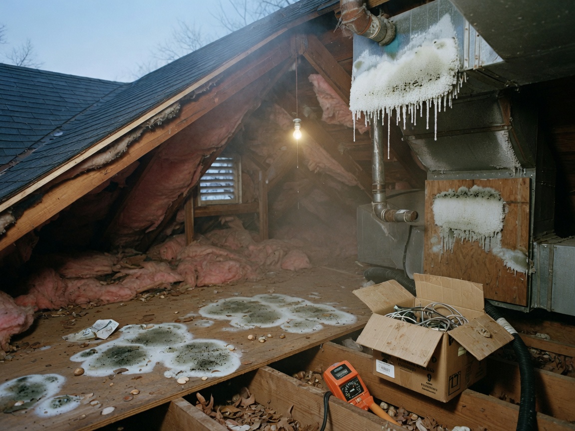 Winter Heating and Condensation Mold in Cary Attics